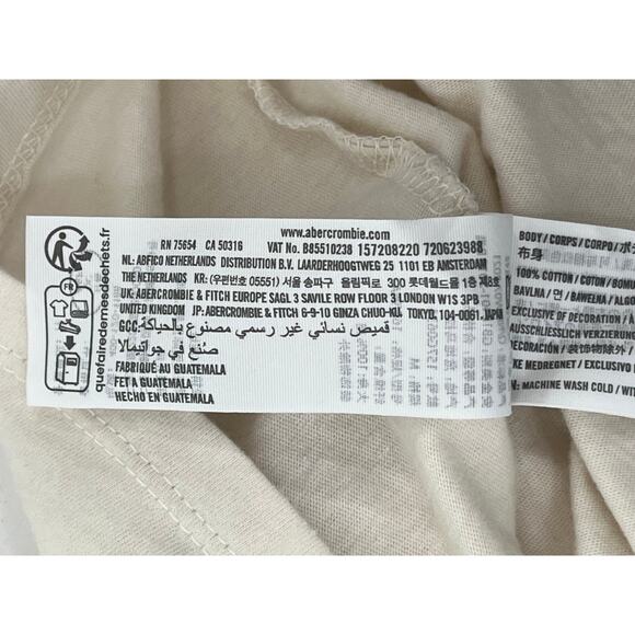 Abercrombie & Finch Beige "Espresso Martini" Graphic Skimming Tee Size M - Picture 8 of 11